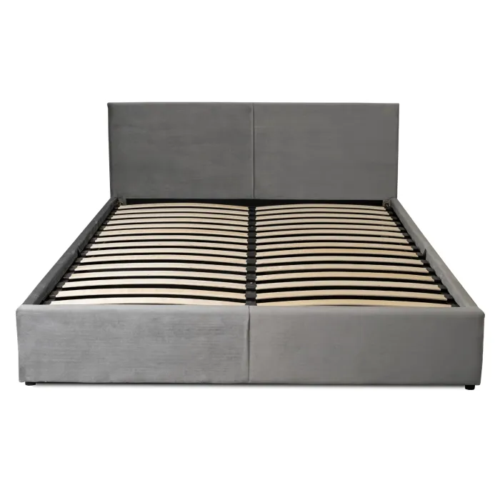 Ліжко двоспальне оксамитове MEBEL ELITE MONICA Velvet, 160x200, Сірий фото №1
