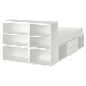 IKEA PLATSA ПЛАТСА, каркас ліжка 2 шухляди, білий/ФОННЕС, 142x244x103 см 993.029.18 фото
