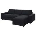 IKEA VIMLE ВИМЛЕ, 3-местный диван с козеткой, с широкими подлокотниками Saxemara / черно-синий 694.014.58 фото thumb №1