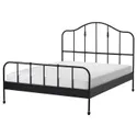 IKEA SAGSTUA САГСТУА, каркас кровати, черный / Линдбоден, 160x200 см 294.950.29 фото thumb №1