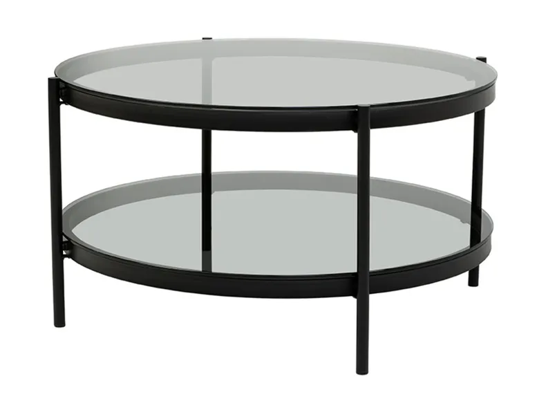 Столик круглый BRW Himari, 75 см, черный/прозрачный BLACK фото №1