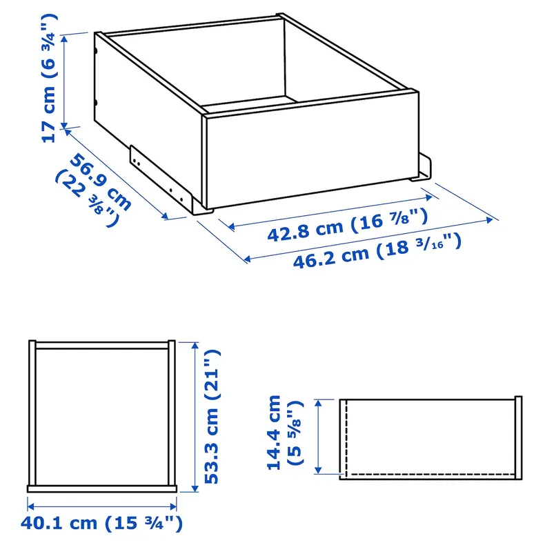 IKEA KOMPLEMENT КОМПЛИМЕНТ, ящик, стеклянная фронтальная панель, белый, 50x58 см фото №4