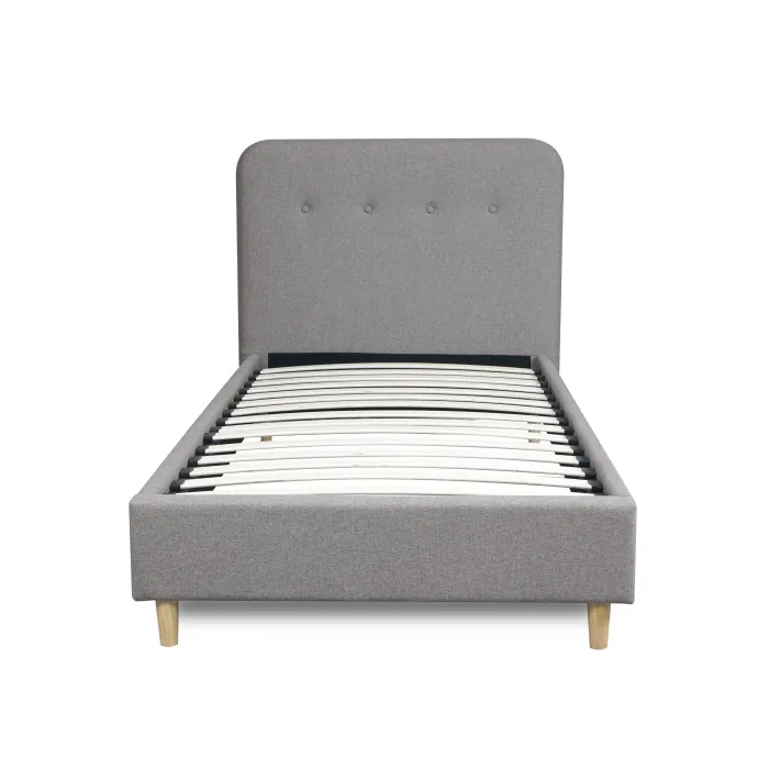 Кровать односпальная MEBEL ELITE DENNIS 90x200 см, Ткань: Серый фото №1