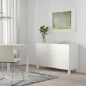IKEA BESTÅ БЕСТО, комбинация для хранения с дверцами, белый / Лаксвикен / Стуббарп белый, 120x42x74 см 492.099.89 фото thumb №6