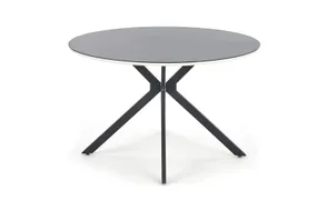 Стол кухонный круглый HALMAR AVELAR 120x120 см, столешница - черная/белая, ножки - черные фото