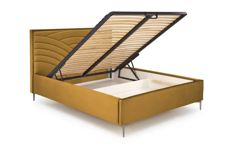 Узголів'я ліжка HALMAR MODULO W3 160 см гірчичного кольору. Моноліт 48 фото №7