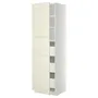 IKEA METOD МЕТОД / MAXIMERA МАКСИМЕРА, высокий шкаф с ящиками, белый / бодбинские сливки, 60x60x200 см 893.829.77 фото