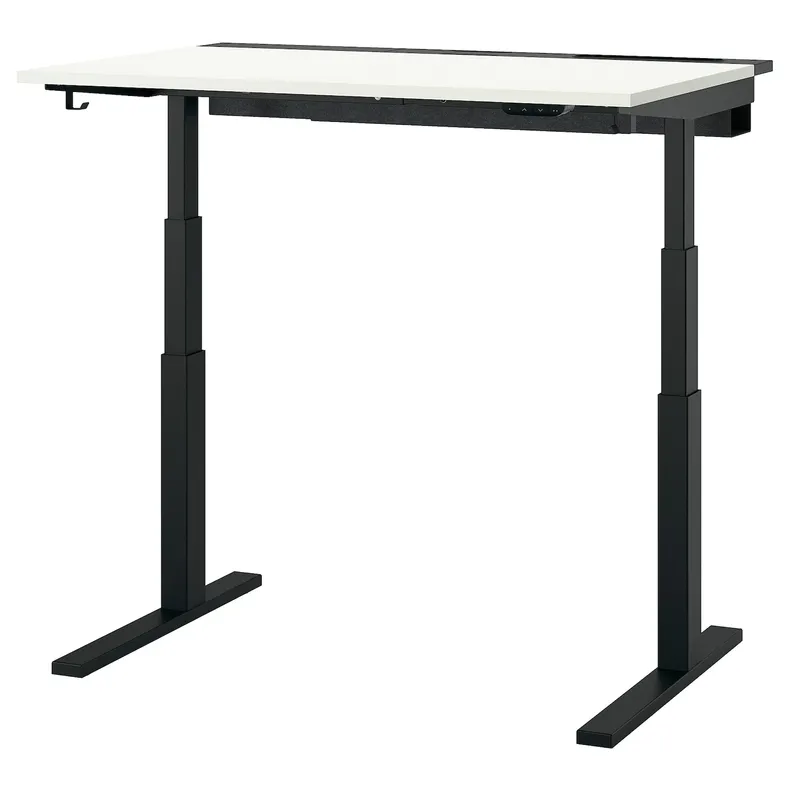 IKEA MITTZON МІТТЗОН, стіл регульований, електричний білий / чорний, 120x80 см 595.275.52 фото №1