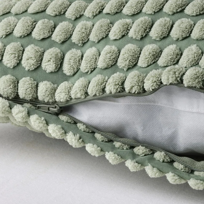 IKEA SVARTPOPPEL СВАРТПОППЕЛ, чохол на подушку, блідо-сіро-зелений, 50x50 см 005.430.16 фото №2