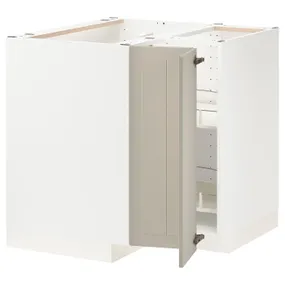 IKEA METOD МЕТОД, угловой напольн шкаф с вращающ секц, белый / Стенсунд бежевый, 88x88 см 694.079.69 фото