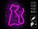 BRW Дитячий неоновий настінний світильник світлодіодний кіт рожевий 093783 фото thumb №3