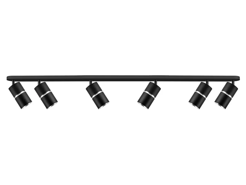 BRW Бамбуковий стельовий світильник 6-точковий точковий алюмінієвий чорний 093300 фото №1
