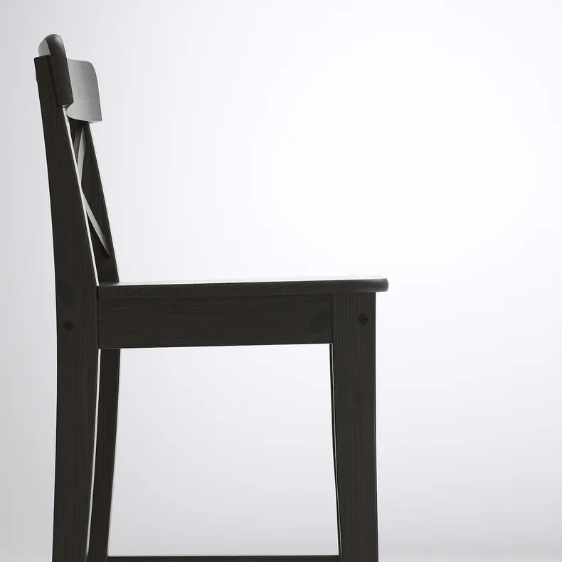 IKEA INGOLF ІНГОЛЬФ, барний стілець зі спинкою, коричневий і чорний, 74 см 902.485.15 фото №6