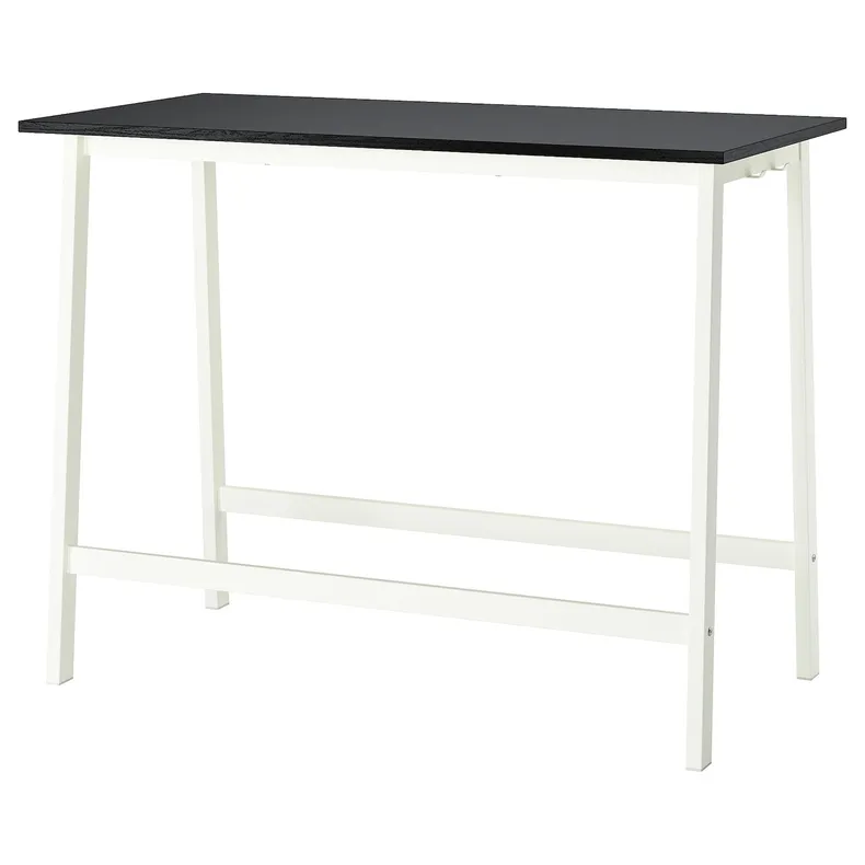 IKEA MITTZON МІТТЗОН, стіл для конференцій, окл попелястий фарбований чорний/білий, 140x68x105 см 995.330.61 фото №1