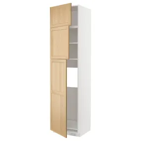 IKEA METOD МЕТОД, высокий шкаф д / холодильника / 3дверцы, белый / дуб форсбака, 60x60x240 см 195.094.37 фото