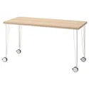 IKEA LAGKAPTEN ЛАГКАПТЕН / KRILLE КРІЛЛЕ, письмовий стіл, під білений дуб / білий, 140x60 см 294.172.63 фото thumb №1
