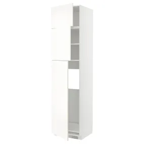 IKEA METOD МЕТОД, высокий шкаф д / холодильника / 3дверцы, белый / Вальстена белый, 60x60x240 см 495.073.66 фото