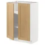 IKEA METOD МЕТОД, підлогова шафа з полицями / 2 дверцят, білий / ФОРСБАККА дуб, 60x37 см 995.090.99 фото
