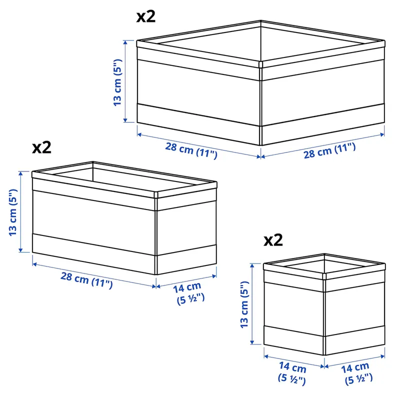 IKEA SKUBB СКУББ, набор коробок, 6 шт., белый 004.285.49 фото №4