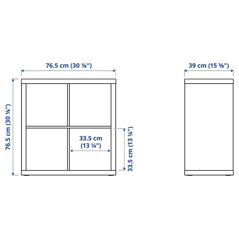 IKEA KALLAX КАЛЛАКС, стелаж, з 2 дверцятами з 2 вставками з полицею / хвилею білого кольору, 77x77 см 895.529.55 фото №3