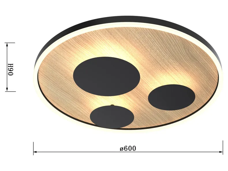 BRW Reims LED 3-точечный металлический потолочный светильник черный 091090 фото №4