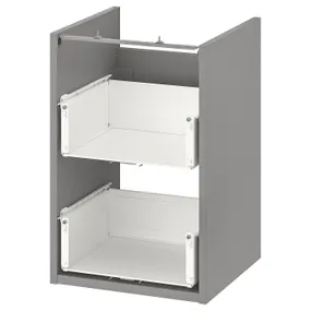 IKEA ENHET ЕНХЕТ, підлогова шафа під раковин з 2 шухл, сірий, 40x40x60 см 004.405.08 фото