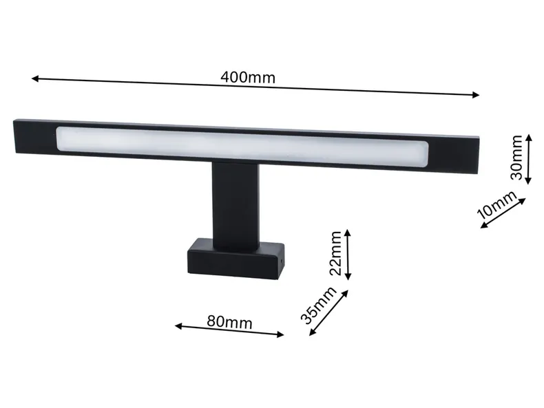 BRW Светильник настенный металлический для ванной комнаты Shine LED черный 086764 фото №4