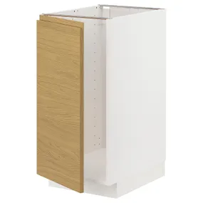 IKEA METOD МЕТОД, напольный шкаф п / мойку / сорт мусора, белый / Воксторп имит. дуб, 40x60 см 095.384.59 фото