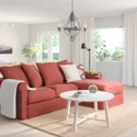 IKEA GRÖNLID ГРЕНЛІД, 3-місний диван із кушеткою, ЛЬЙУНГЕН світло-червоний 294.089.75 фото thumb №2
