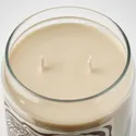 IKEA GLANSLIND ГЛАНСЛИНД, ароматич свеча в стакане / 2 фитиля, дымчатая ваниль / светло-бежевый, 100 часов. 005.523.98 фото thumb №8