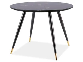 Стол кухонный SIGNAL CYRIL II, чёрный / золотой, 100x100 фото