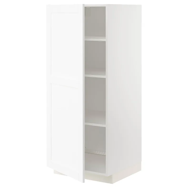IKEA METOD МЕТОД, высокий шкаф с полками, белый Энкёпинг / белая имитация дерева, 60x60x140 см 094.735.18 фото №1