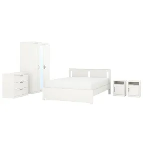 IKEA SONGESAND СОНГЕСАНД, меблі д/спальні, компл із 5 предм, білий, 140x200 см 794.881.92 фото