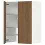 IKEA METOD МЕТОД, навесной шкаф д / вытяжки / полка / дверь, белый / Имитация коричневого ореха, 60x80 см 095.189.27 фото