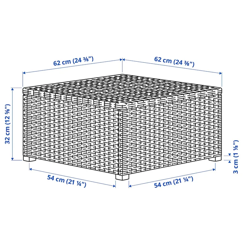 IKEA SOLLERÖN СОЛЛЕРЕН, табурет, вуличний, коричневий, 62x62 см 403.736.15 фото №8