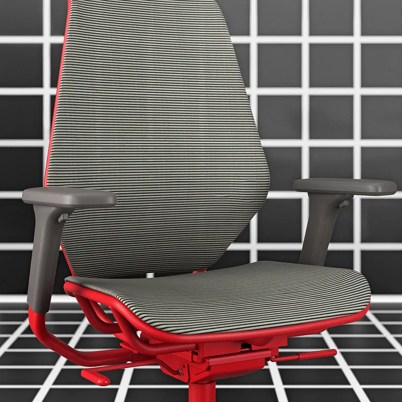 IKEA STYRSPEL СТИРСПЕЛЬ, стул для геймеров, серый / красный 605.260.85 фото №2