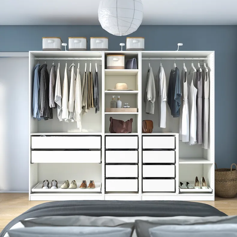 IKEA PAX ПАКС, гардероб, комбінація, білий, 250x58x201 см 294.781.81 фото №3