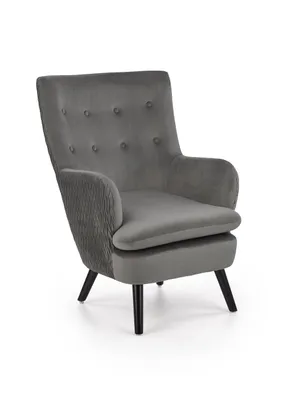 Крісло м'яке HALMAR RAVEL сірий/чорний фото