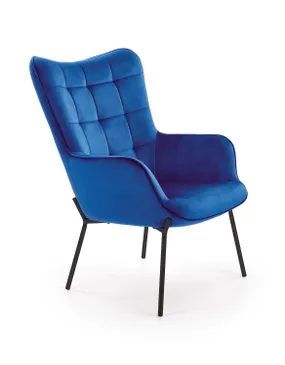 Крісло м'яке HALMAR CASTEL чорний/темно-синій фото