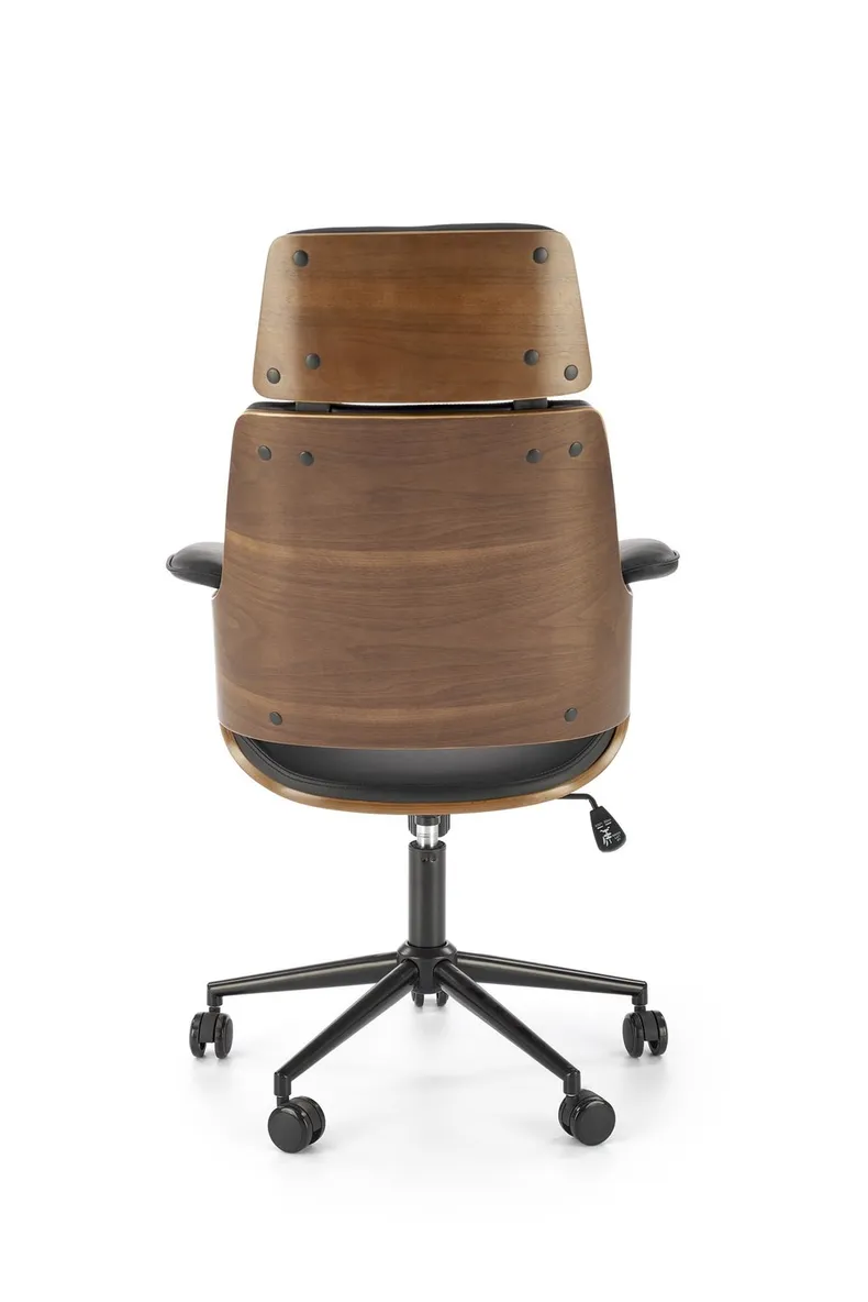 Крісло комп'ютерне офісне обертове HALMAR WEBER горіх / чорний, екошкіра фото №8