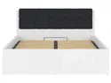 BRW Кровать Tetrix 160x200 с каркасом и ящиком для хранения белый глянцевый, белый глянец LOZ/160/B-BIP фото thumb №10