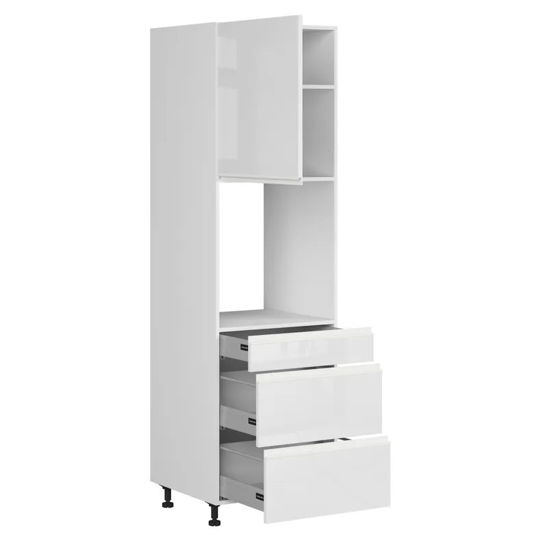 BRW Кухонный духовой шкаф Sole 60 см с ящиками с плавным закрыванием белый глянец, альпийский белый/глянцевый белый FH_DPS_60/207_2STB/STB/L-BAL/BIP фото №3