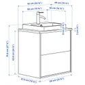 IKEA ÄNGSJÖN ЕНГШЕН / BACKSJÖN БАККШЕН, шафа під рак з шухл / раков / змішувач, глянцевий білий / коричневий горіх, 62x49x71 см 295.214.72 фото thumb №7