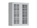 BRW Двухдверный верхний кухонный шкаф Verdi 80 см с витриной светло-серый матовый, греноловый серый/светло-серый матовый FL_G_80/95_LV/PV-SZG/JSZM фото thumb №2