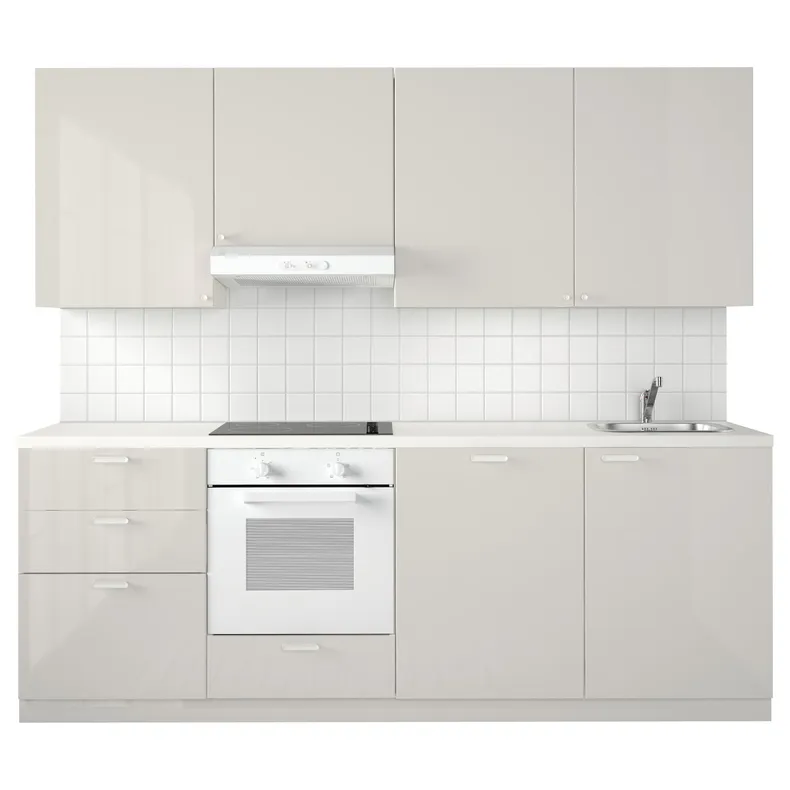 IKEA METOD МЕТОД, кухня, белый Максимера / Рингхульт светло-серый, 240x60x228 см 994.619.74 фото №1