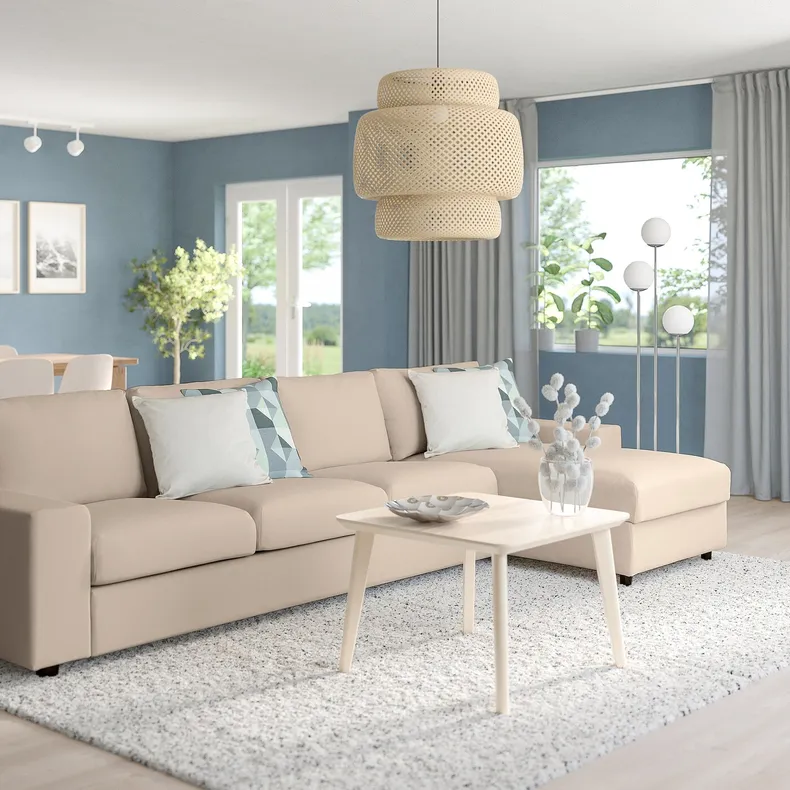 IKEA VIMLE ВІМЛЕ, 4-місний диван із кушеткою, з широкими підлокітниками / ХАЛЛАРП бежевий 694.017.69 фото №2