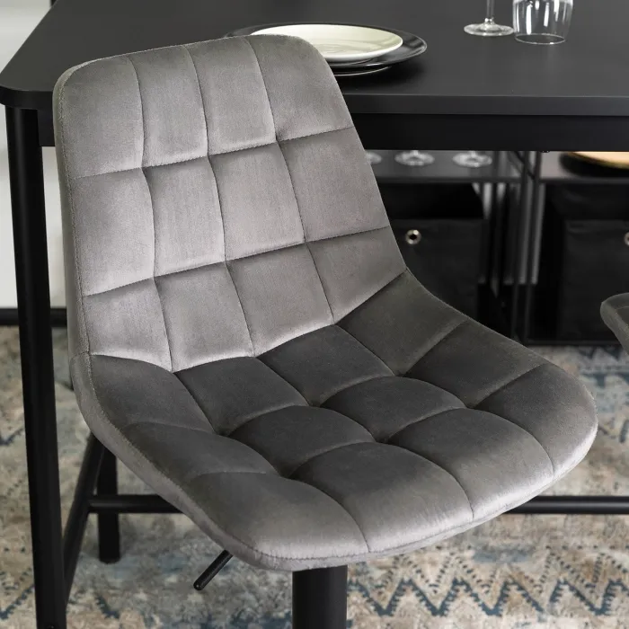 Барный стул бархатный MEBEL ELITE ARCOS 2 Velvet, серый фото №3