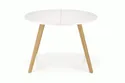 Кухонний стіл HALMAR RUBEN 102-142x102 см білий, дуб медовий фото thumb №1