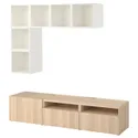 IKEA BESTÅ БЕСТО / EKET ЭКЕТ, комбинация для ТВ, дуб, окрашенный в белый цвет, 180x42x170 см 792.044.24 фото thumb №1