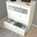 IKEA BRIMNES БРІМНЕС, комод із 3 шухлядами, білий / матове скло, 78x95 см 003.920.41 фото thumb №3